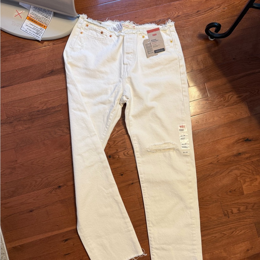 NWT Women's levis wedgie straight ivory Jeans - Picture 3 of 4